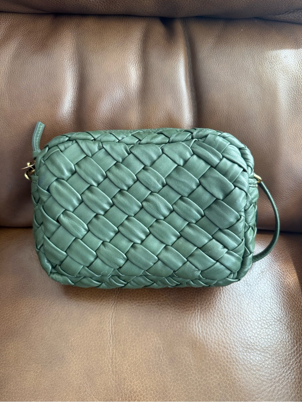 Clare V Army Midic Sac -Puffy Woven Leather